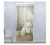 Door Screen Embroidery Magnetic Net Door Curtains Mesh Screen with Auto Close for Living Rooms Bedrooms(YS015 Castle,W100cm*H210cm)