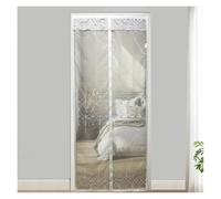 Door Screen Embroidery Magnetic Net Door Curtains Mesh Screen with Auto Close for Living Rooms Bedrooms(YS-003 Rhomb,W100cm*H210cm)