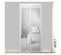 Door Screen Exquisite Embroidered Magnetic Net Door Curtains for Houses Rooms, Hands-Free Auto-Close(YS-001 Swan,W100cm*H210cm)