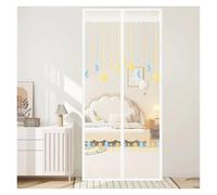 Door Screen Magnetic Door Curtains with Cartoon Embroidery Silent Magnet Auto Close Mesh Screen for Bedroom(02,W100cm*H210cm)