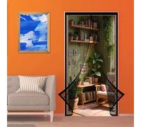 Door Screens for Keeping Out Flies 96 x 209 cm Door Fly Screen Curtain No Drilling Required High Density Fly Bug Mosquito for Patio Screen Curtain, Black
