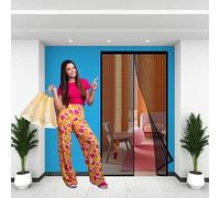 Door Screens for Keeping Out Flies French Doors 176 x 194 cm Mesh Fly Curtain Install Without Drilling Easy Installation for French Door, Black