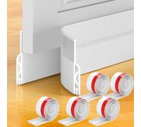 Door Seal Draught Excluder for Doors Premium Door Seal Self-Adhesive Energy Saving Quick Easy to Install Door Draught Excluder Draught Stopper (White, 5 m)