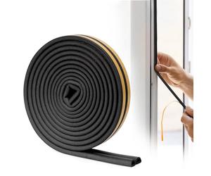Door Seal Strip - Window Seal Strip Draught Excluder for Doors Self Adhesive Door Weather Strip, Draft Excluder for Window Insulation, 20 Feet by YOUSHARES (Black)