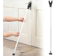 Door Security Bar 44-55 Inch Adjustable Door Stopper Removable Sliding Patio Doors Safety Brace Window Jammer Bar for Home, Hotel, Apartment, Travel(White)