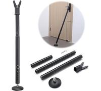 Door Security Bar, Heavy Duty Door Stoppers Security Bar with Big Rubber Base, 66-127 cm Detachable Burglar Bar for Home, Travel, Matt Black