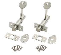 Door Security Rack Bolt, 2pcs Security Door Bolts Mortice Door Lock Bolt Thumb Turn Anti-Theft Door Lock Bolt Stainless Steel
