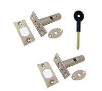 Door Security Rack Bolts with Key - Satin Chrome Twin Pack