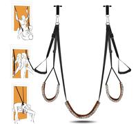 Door Sex Swing BDSM Sex Toys, Bondage Sex Swings with Leopard Padded Seat &Stirrups, Sex Sling with Adjustable Sex Straps for Couple Sex Toy