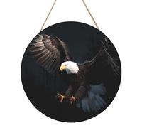 Door Sig Personalized Welcome Sigs Wood Sign for Front Door 3D Bald Eagle Wooden Signs Unfinished Wooden Plaque with String Home Decor Garden Sign for Garden Yard