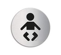 Door Sign Baby Change Stainless Steel dia.75 mm self-ahesive No. 8510