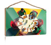Door Sign Decor A Group of Friends Enjoying A Meal Together Fall Porch Decor Signs & Plaques(23X35CM)