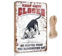 Door Sign Decor Keep Gate Closed No Matter What The Bloodhound Say Wooden Sign Bathroom Decor Wall Art Western Home Decor(20X30CM)