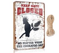 Door Sign Decor Keep Gate Closed No Matter What The Cockatoo Say Wooden Sign Bathroom Decor Wall Art Western Home Decor(15X28CM)