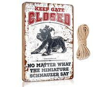 Door Sign Decor Keep Gate Closed No Matter What The Miniature Schnauzer Say Wooden Sign Bathroom Decor Wall Art Western Home Decor(20X30CM)