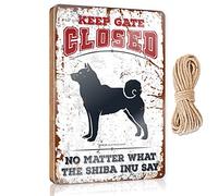 Door Sign Decor Keep Gate Closed No Matter What The Shiba Inu Say Wooden Sign Bathroom Decor Wall Art Western Home Decor(15X28CM)