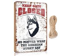 Door Sign Decor Keep Gate Closed No Matter What The Siberian Husky Say Wooden Sign Bathroom Decor Wall Art Western Home Decor(20X30CM)