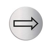 Door Sign Direction Arrow left/right Stainless Steel dia. 75 mm self-adhesive No. 8487