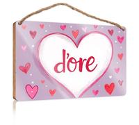 Door Sign For Front Door Outside A Heart-shaped Frame With The Word "D'ore" In The Center. Door Hanging Decor Pool Signs And Decor Outdoor(23X35CM)