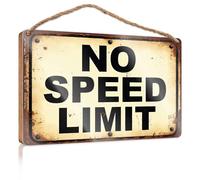 Door Sign For Front Door Outside No Speed Limit Door Hanging Decor Pool Signs And Decor Outdoor(20X30CM)