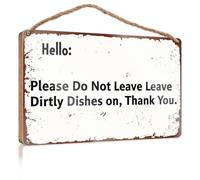Door Sign For Front Door Outside Please Do Not Leave Dirty Dishes On. Thank You. Door Hanging Decor Pool Signs And Decor Outdoor(20X30CM)