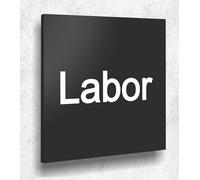 Door Sign Laboratory Black Matt UV Print 12 x 12 cm - 3 mm Aluminium Composite - Made in Germany Item No. A 2122