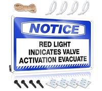 Door Signs For Bedroom Notice Red Light Indicates Valve Activation Evacuate Tin Sign Decor Signs Door Decorations For Bedroom(20X30CM)