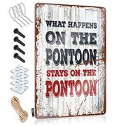 Door Signs For Bedroom What Happens On The Pontoon Stays On The Pontoon Sign Home Bar Decor Sarcastic Signs(30X40CM)