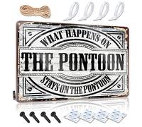 Door Signs For Bedroom What Happens On The Pontoon Stays On The Pontoon Sign Home Bar Decor Sarcastic Signs(30X40CM)