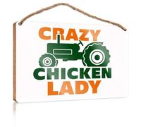 Door Signs For Home Funny Crazy Chicken Lady Tractor House Decor Clearance House Decor Clearance(23X35CM)