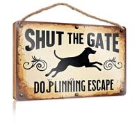 Door Signs For Home Funny Shut The Gate, Dog Lining Escape. Fun Stuff Bathroom Funny Decor(23X35CM)
