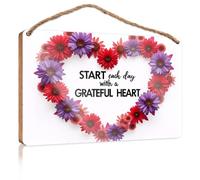 Door Signs For Home Funny Start Each Day With A Grateful Heart. House Decor Clearance House Decor Clearance(20X30CM)