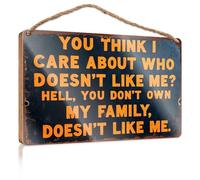 Door Signs For Home Funny You Think I Care About Who Doesn'T Like Me? Wooded Sign Fun Stuff Bathroom Funny Decor(20X30CM)