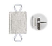 Door Slamming Silencer,Door Slam Stoppers,Prevent from Locking,Polyester Material,4 Inches X 3 Inches,Adjustable Elasticated Straps On Both Sides,Suitable for Bedroom,Nursery,Elderly Community(Grey)