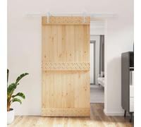 Door Solid Pine Wood 100x210cm Natural White Sliding Interior Compact Designs