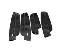 Door Speaker Trim For Vw For Tiguan 2017 2018 2019 Soft Leather Door Armrest Cover Car Interior Accessories Panel Trim 4pcs(Black-1 white line)