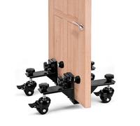 Door Stand, Door Hanging Tools, 2 PCS door lifter carts, with 360° Swivel Casters, Includes Transport Trolley and Installation Tools for Smooth Maneuvering and Secure Handling Black A