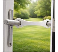 Door Stay Holds French & Patio Doors Open - Lets Pets Come & Go Freely - No Drilling (18-20 cm Gap)