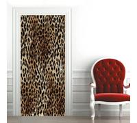 Door Sticker Mural Wallpaper Animal Leopard Print 3D Door Sticker Wallpaper for Kids Room Children Bedroom Furniture DIY Self-Adhesive Door Mural Sticker 90 X 200 Cm - Boys and Girls Room -875773641