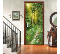 Door Sticker Mural Wallpaper Plants and Flowers Road Landscape 3D Door Sticker Wallpaper for Kids Room Children Bedroom Furniture DIY Self-Adhesive Door Mural Sticker 85 X 215 Cm - Boys An-8201083901