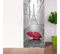Door Sticker - Washing Line in a Street of Paris - 204 x 83 cm