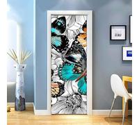 Door Stickers for Bedrooms Flowers Animals Butterflies Office Bathroom Corridor Home Decor 3D Door Mural DIY Vinyl Waterproof Self Adhesive Wallpaper Poster Wall Art 80 X 200 Cm Door P-81518800433662
