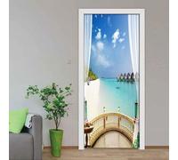 Door Stickers for Interior Doors 3D Balcony Beach View 77 X 200 Cm Self-Adhesive Mural Home Decoration Wall Sticker Art Sticker Bedroom Living Room Removable Poster Door Sticker - Boys-99481121957583