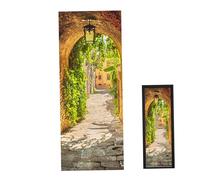 Door Stickers for Interior Doors 3D Beautiful View Through Arch Door Decal 38.5x200cm Waterproof Self-Adhesive Door Mural Home Decor 2PCS PVC 3D Door Stickers Adhesive Wallpaper