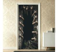 Door Stickers for Interior Doors 3D Door Sticker Mural 33.5"x84.6" | Horror Wallpaper, Halloween, Self-Adhesive Poster Decal, PVC, Waterproof, Removable, for Bedroom Living Room (DS503)