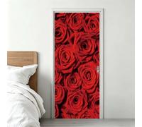 Door Stickers for Interior Doors 3D Door Sticker Mural 33.9"x78.7" | Valentine’S Day Wallpaper, Rose, Self-Adhesive Poster Decal, PVC, Waterproof, Removable, for Bedroom Living Room (DS507)