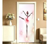 Door Stickers for Interior Doors 3D Door Sticker Mural 35.4"x78.7" | Ballet Dancer Wallpaper, Fairy, Self-Adhesive Poster Decal, PVC, Waterproof, Removable, for Bedroom Living Room (DS489)