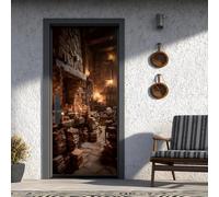 Door Stickers for Interior Doors 3D Medieval Style 90 x 200 cm Door Stickers Self-Adhesive Vintage Peel and Stick Vinyl Murals Sticker Waterproof Door Wallpaper for Living Room Bedroom Decor I298