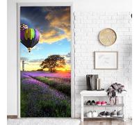 Door Stickers for Interior Doors 3D Pastoral Flower Landscape 100 X 215 Cm Self Adhesive Wallpaper Poster Wall Art Stickers Door Mural for Bedroom House Living Office Bathroom Home Dec-49395491464847