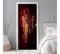 Door Stickers for Interior Doors 77 X 200 cm, 3D Ghost Halloween Door Sticker Murals Self-Adhesive PVC Wall Decals Waterproof Wallpaper for Living Room Bedroom Bathroom 30.3 X 78.7 inch -DS1708